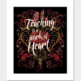 Work of Heart (Gold & Red) Posters and Art